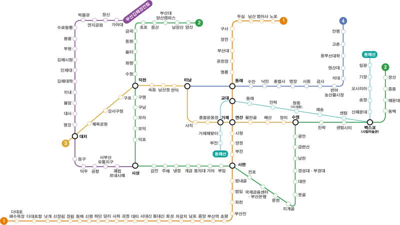 부산 지하철 노선도 크게보기 요금 시간표 환승_6