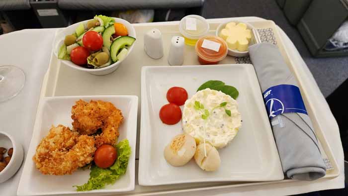 '부다페스트&rarr;인천' LOT항공 비지니스 좌석 기내식