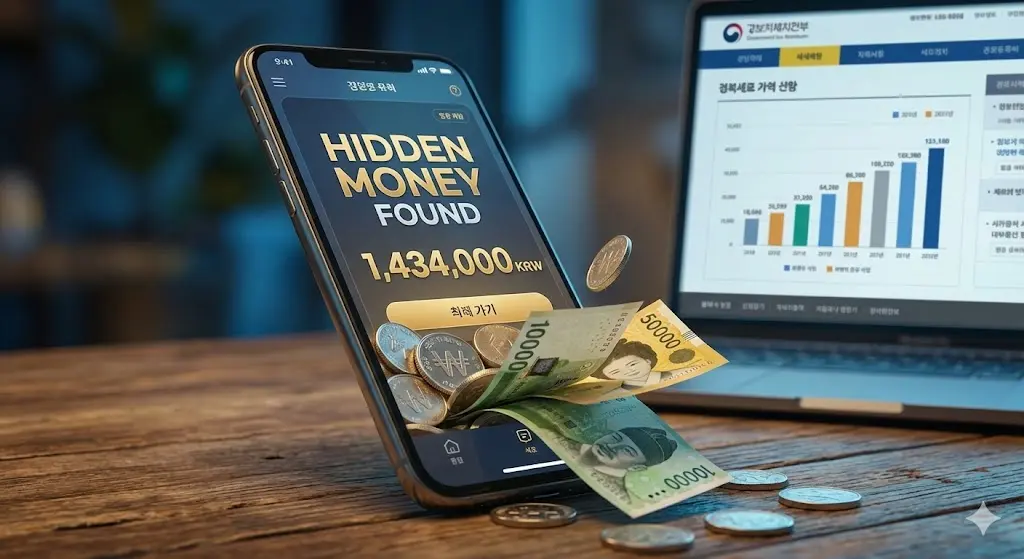 스마트폰으로 국세환급금 조회 결과 143만원 숨은 돈 찾기 성공, 홈택스 위택스 미환급금 조회 및 현금 입금 이미지
