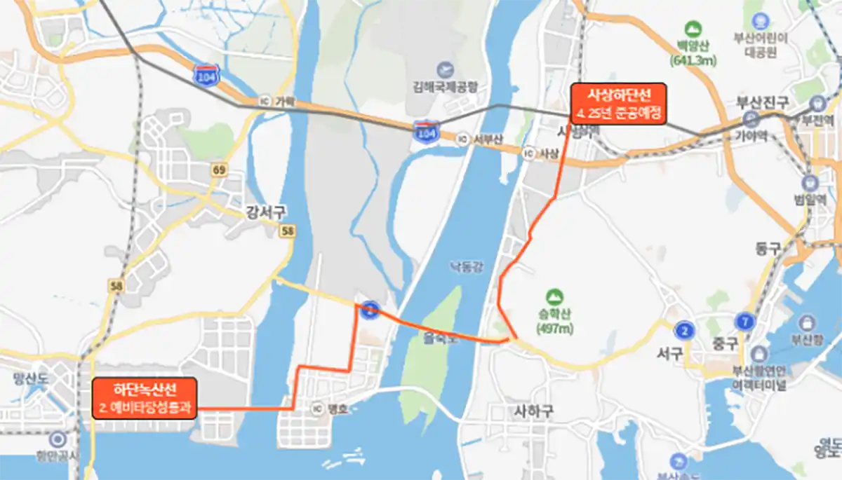 부산도시철도-하단녹산선-사상하단선-위치-노선도