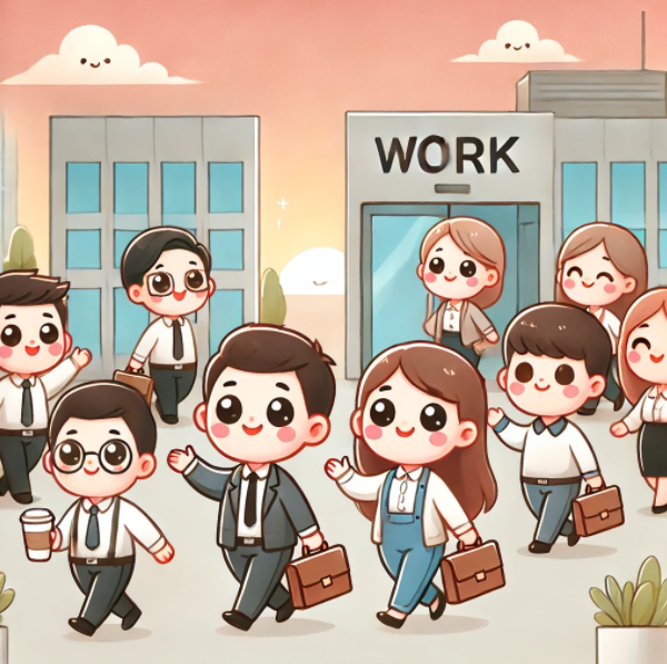 퇴근하는 직장인 이미지