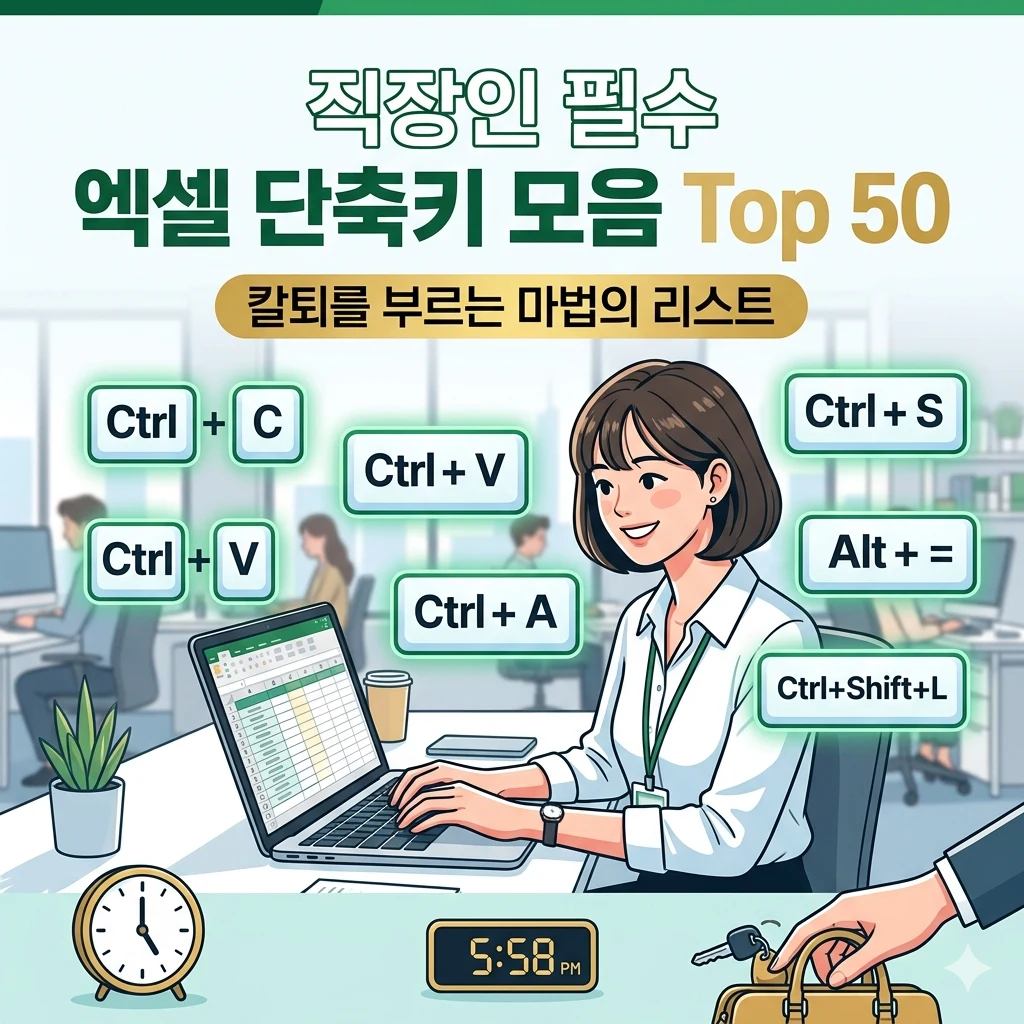 직장인 필수 엑셀 단축키 모음 Top 50