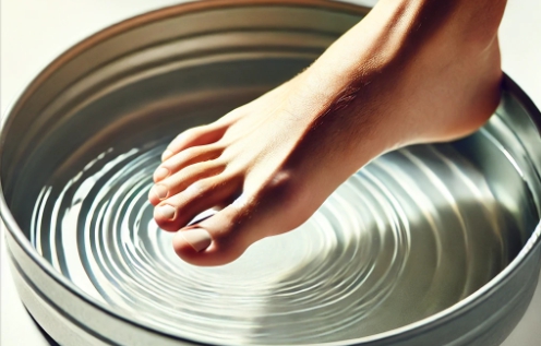 따뜻한 물로 발씻기