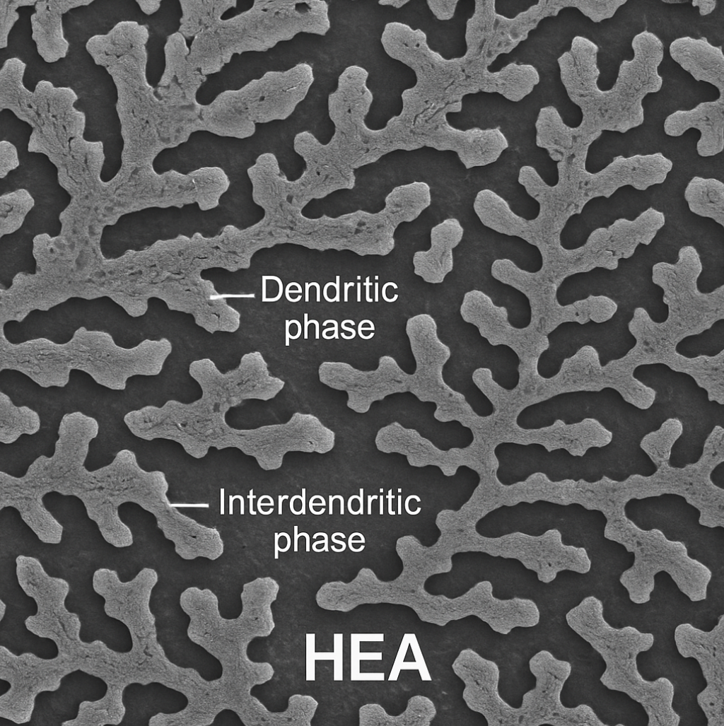 고엔트로피 합금 미세조직 SEM 사진