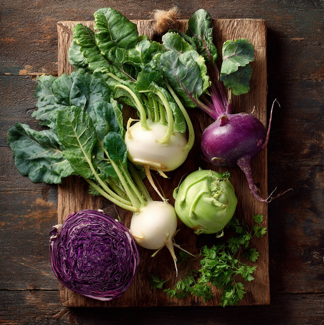 콜라비와 여러가지 채소