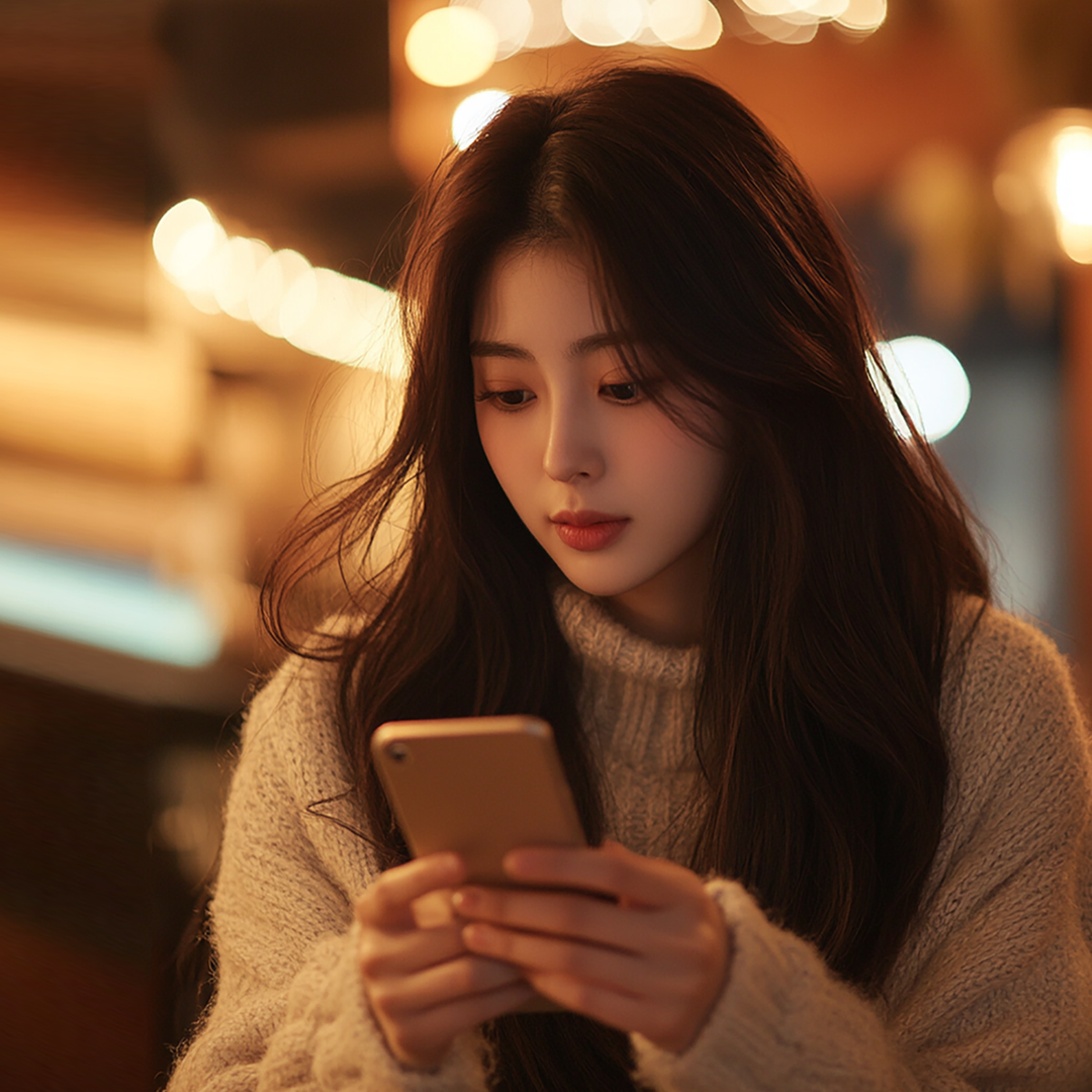 휴대폰으로-인스타그램화면-보는-한국여자08