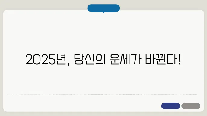 2025년 뱀띠 운세