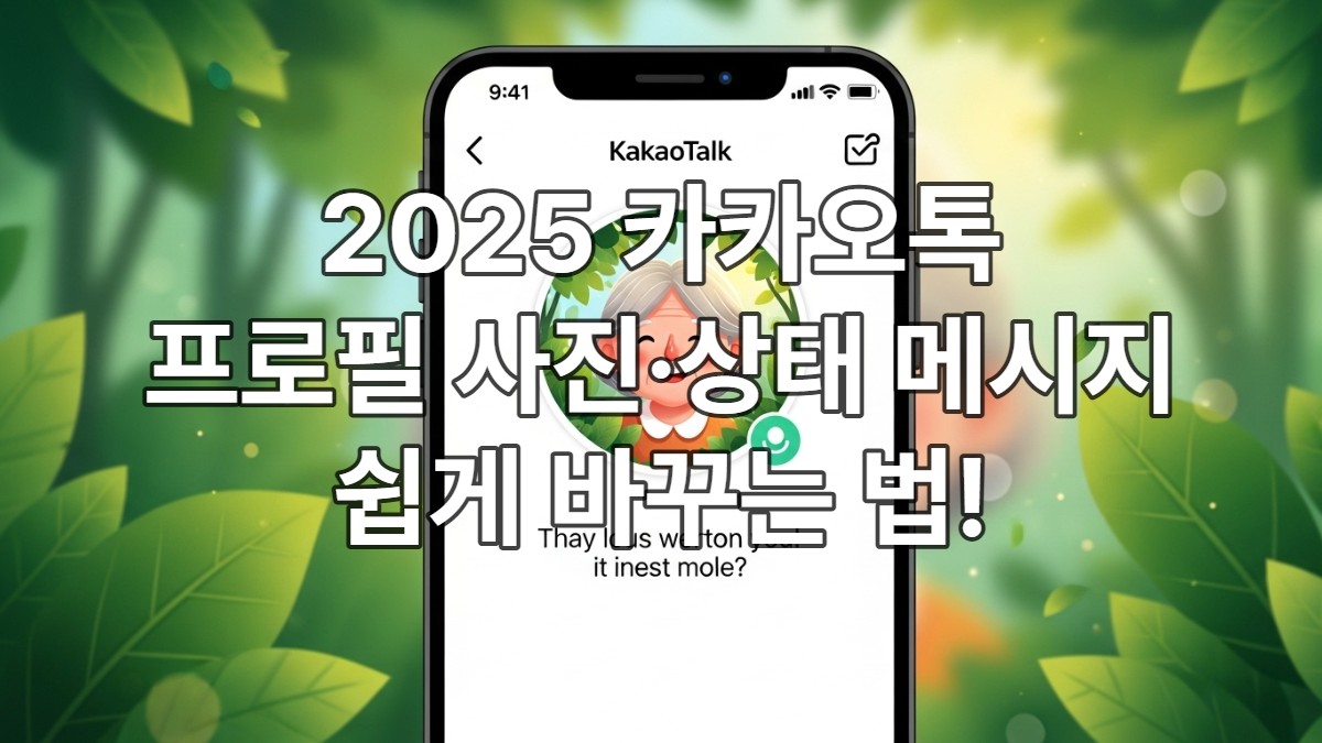 카카오톡 프로필 사진&middot;상태메시지 바꾸는 법