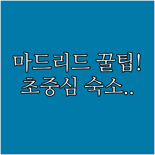 마드리드 여행 초중심가 숙소 5곳 비..