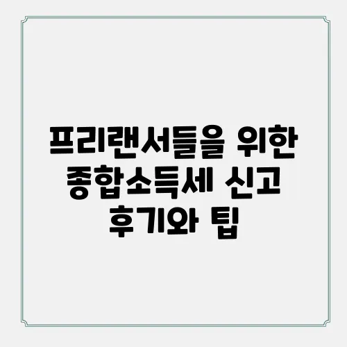 프리랜서들을 위한 종합소득세 신고 후기와 팁