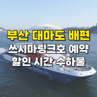 부산 대마도 배편 예약 쓰시마링크호 할인 시간 수하물 카드뉴스
