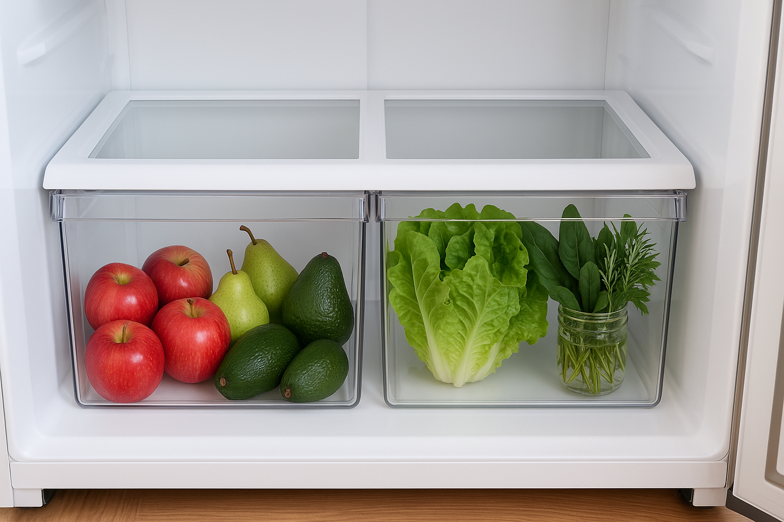 채소 과일 냉장고 서랍 저습·고습 설정과 에틸렌 분리 보관 예시