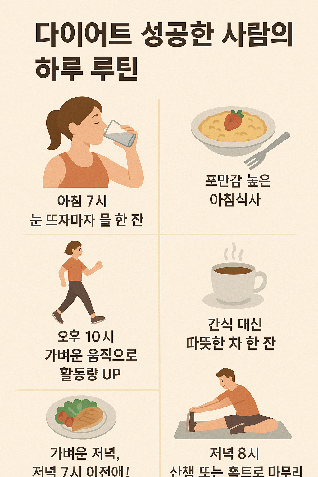 다이어트 성공한 사람의 하루 루틴