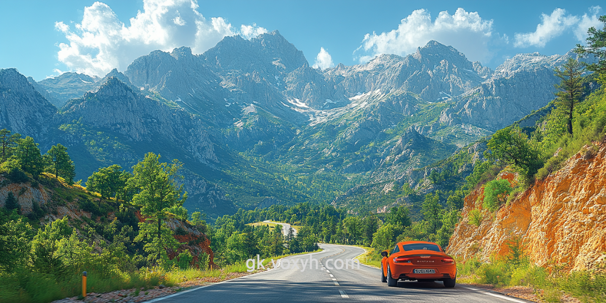 렌트카로 여행을 떠니는 모습