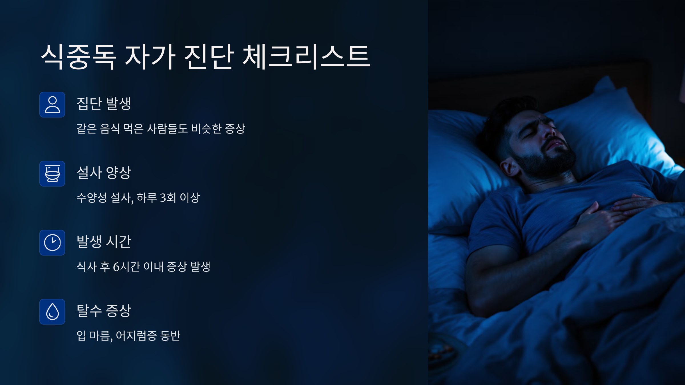 식중독 자가 진단 체크리스트