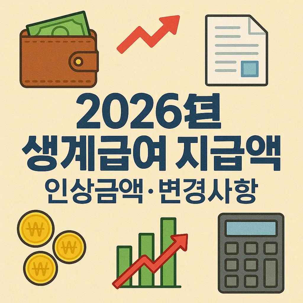 2026년 생계급여 인상금액 한눈에 보기