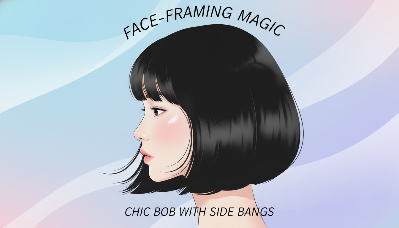 얼굴형의 단점을 보완하고 입체감을 살려주는 사이드뱅 단발 스타일링