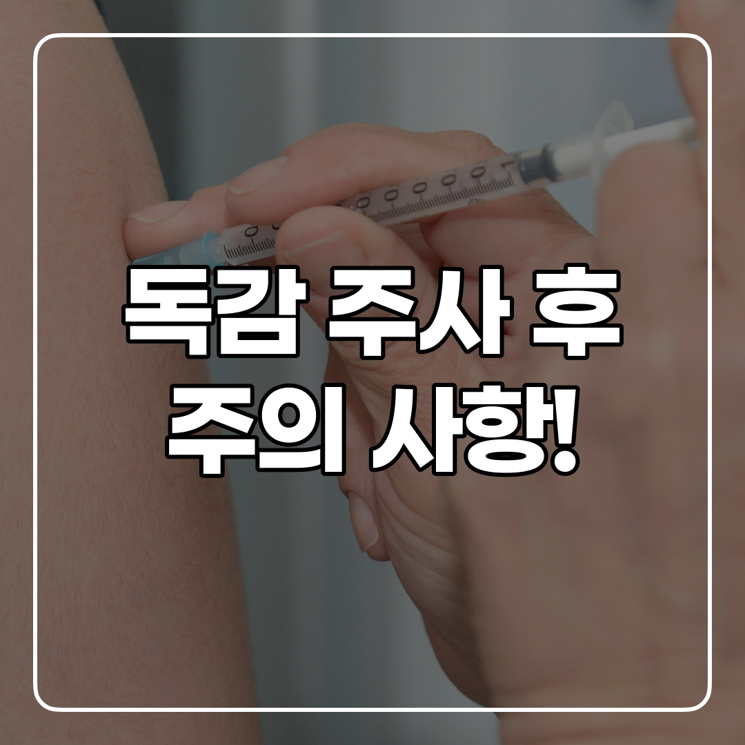 독감주사후 주의사항