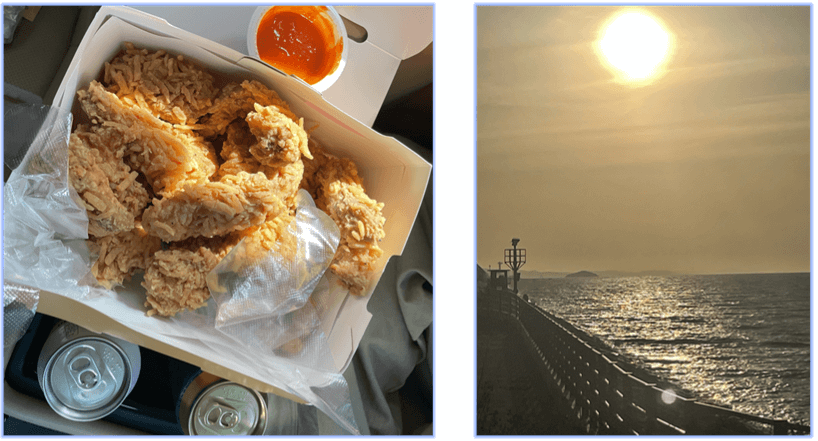 점심-치킨-및-노을-사진