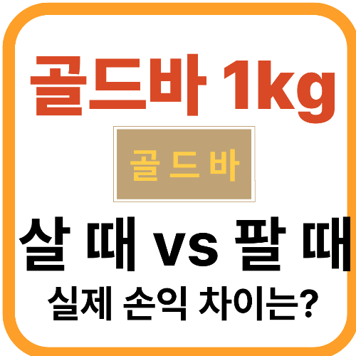 골드바 1kg 가격 1000만원, 살 때 vs 팔 때 실제 손익 차이는?