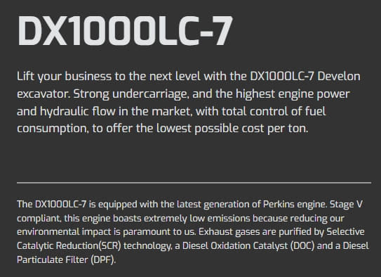 HD현대인프라코어, 디벨론 '초대형' 굴착기 DX1000LC-7 출시