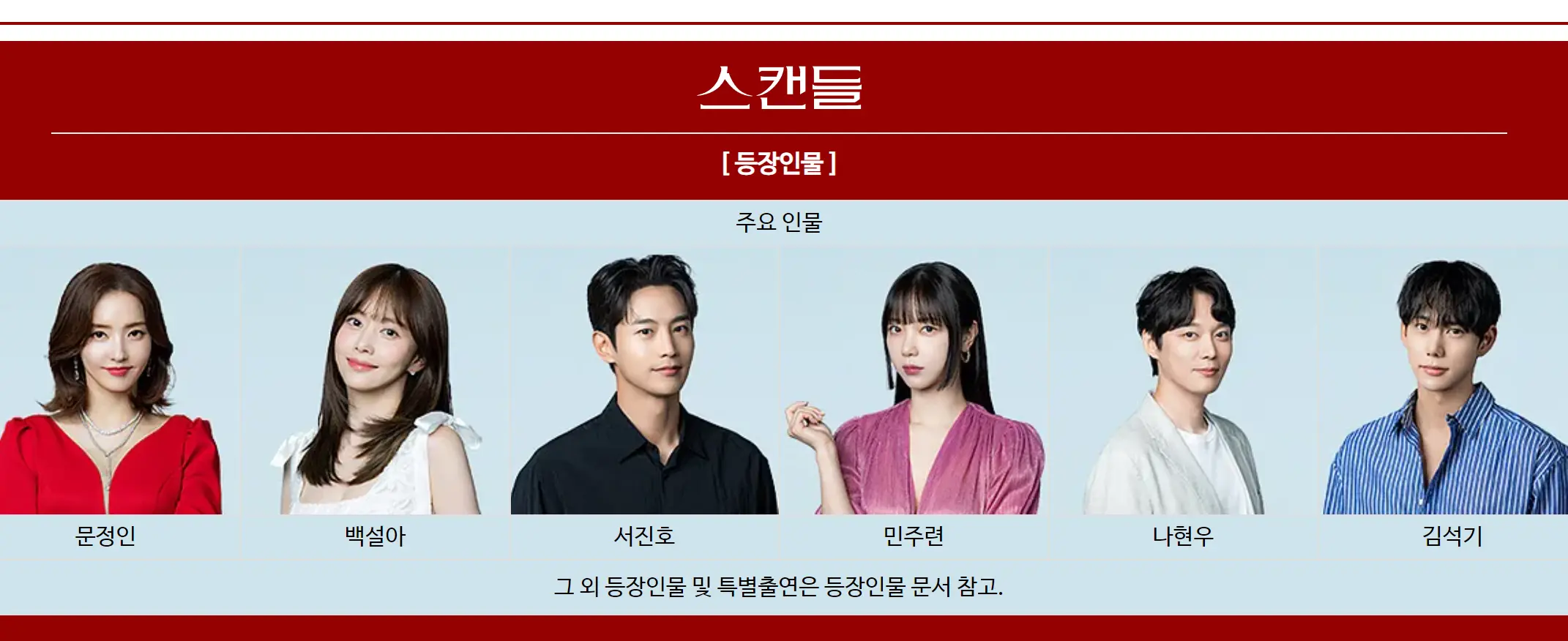 드라마 스캔들 주요인물