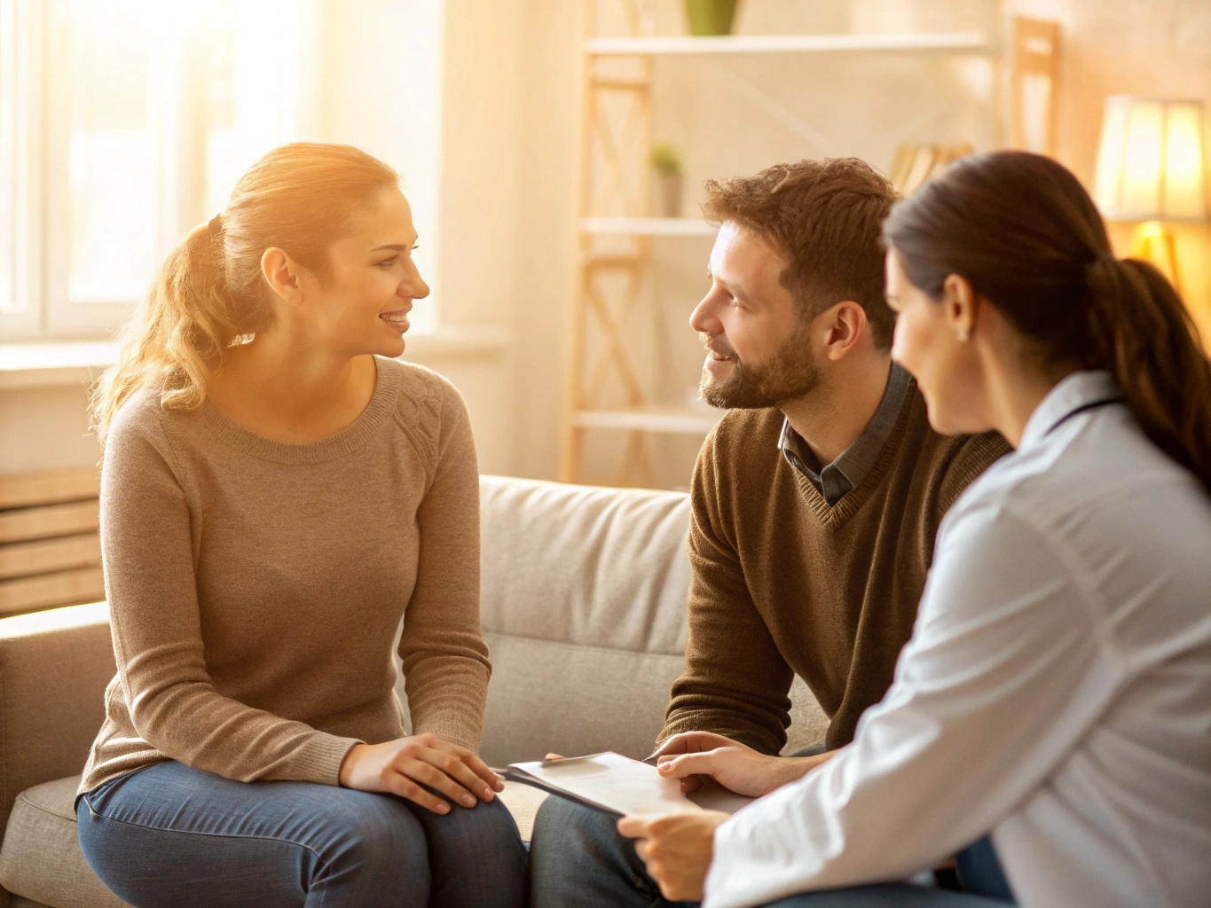 난임치료를 위해 병원에서 상담받고 있는 모습