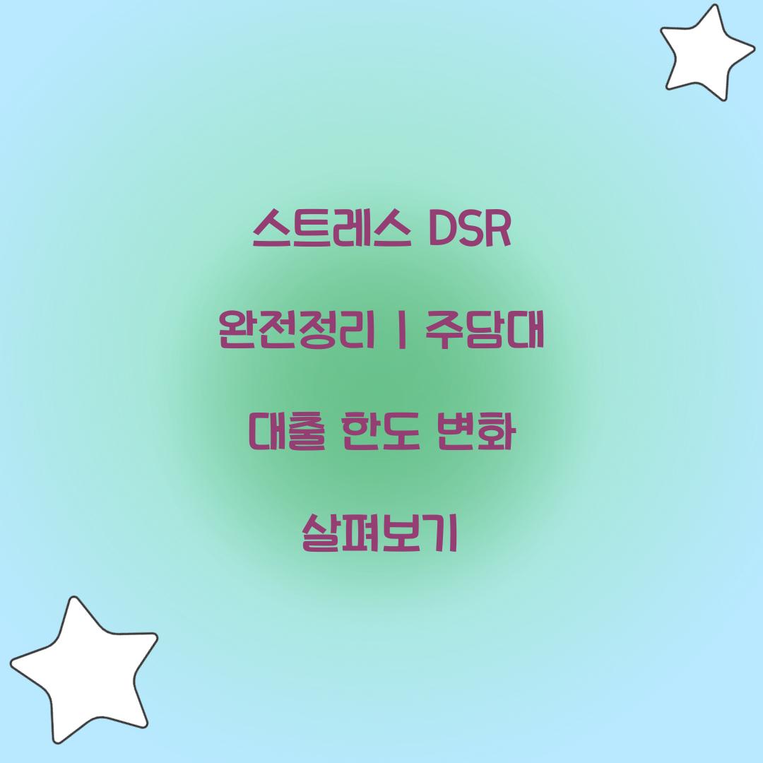 스트레스 DSR 완전정리