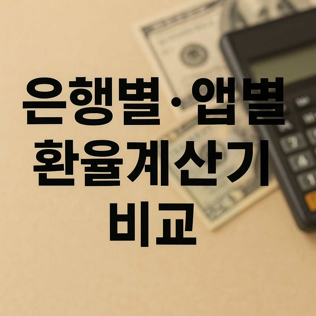 은행별&middot;앱별 환율계산기 비교