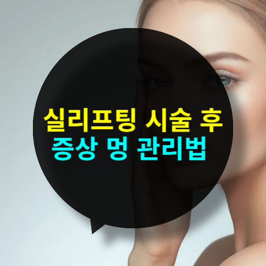 실리프팅 시술 후 증상과 회복기간 멍과 관리법