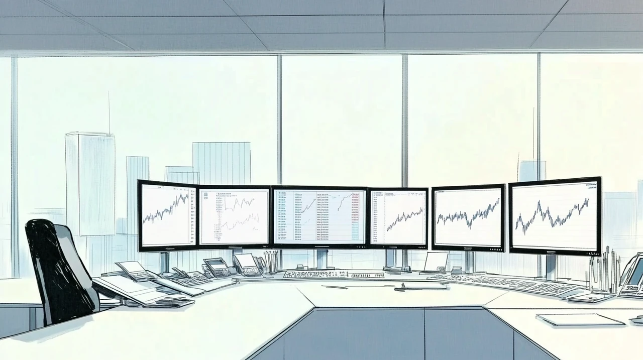 코스피3000 돌파를 나타내는 주식시장 지표와 연금 ETF 성과 그래프가 금융 데스크에서 선명하게 보이는 장면. 국내 ETF, 수익률 분석, 투자 전략, 장기 자산 관리, 성장 투자 키워드 포함.