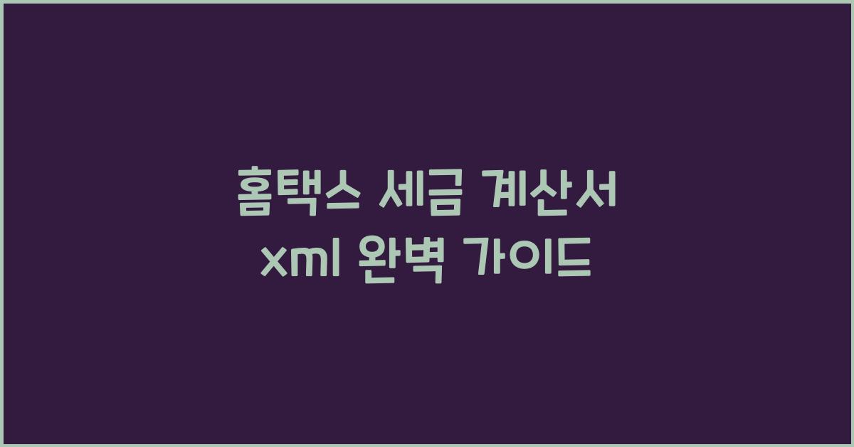 홈택스 세금 계산서 xml