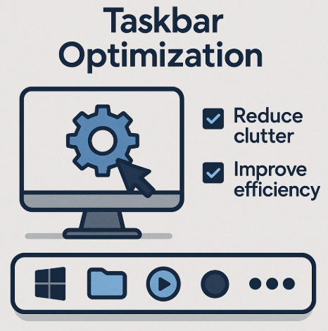 작업표시줄 정리하면 컴퓨터 빨라지는 이미지