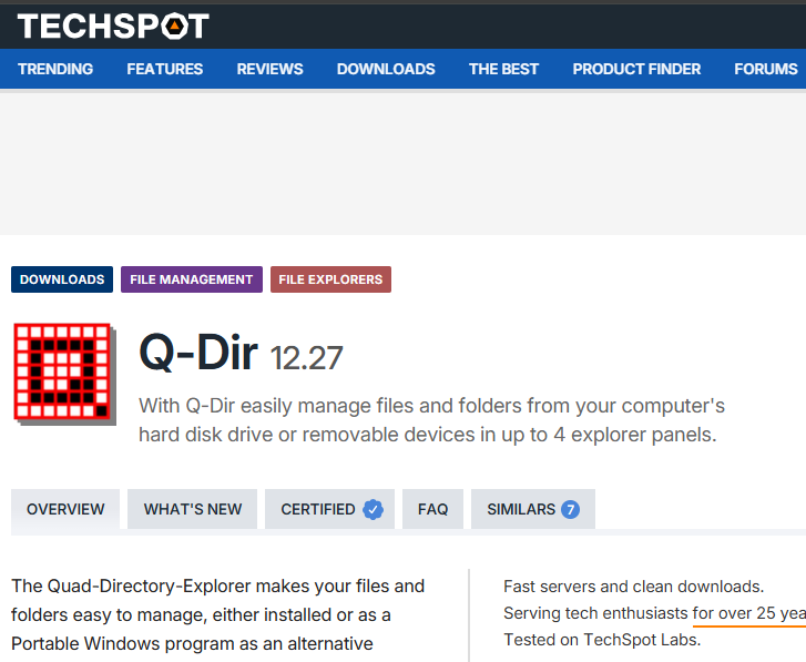 q-dir 다운로드 홈페이지 소개