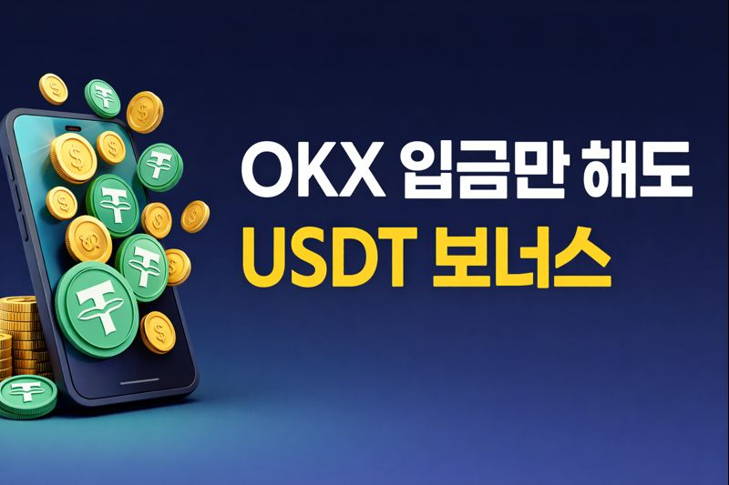 OKX 가입 후 입금만 해도 받을 수 있는 USDT 보너스 안내 썸네일 이미지