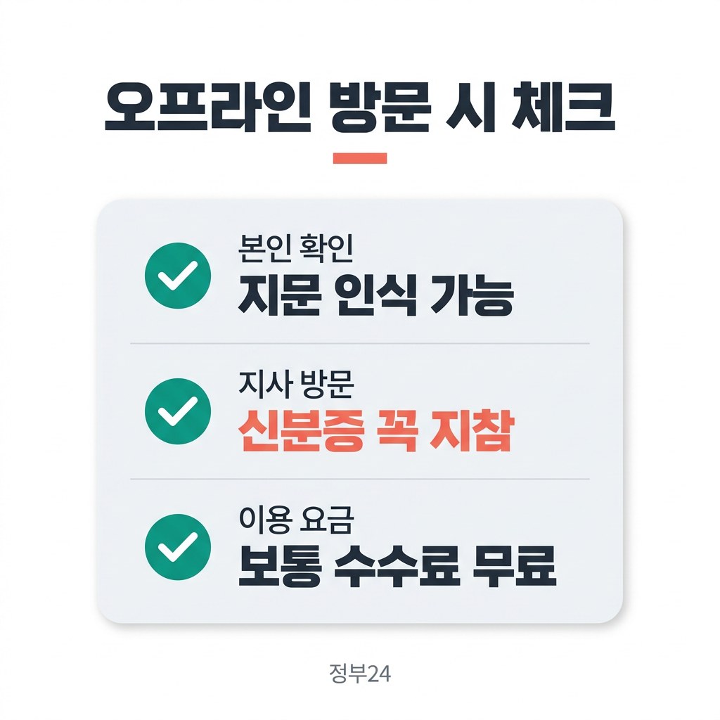 건강보험 자격득실확인서 발급 오프라인 방문 시 체크