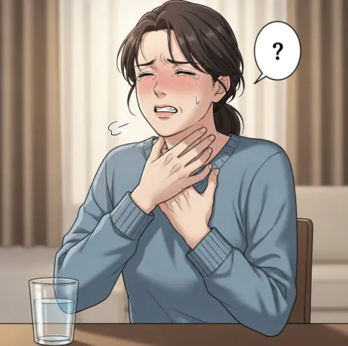 위내시경 후 목통증 침 삼키기 힘들 때-1