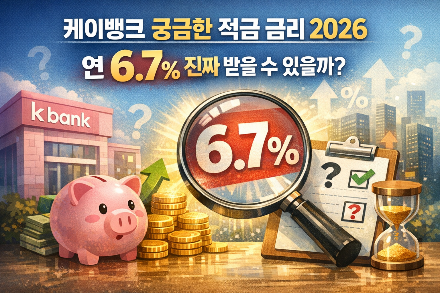 케이뱅크 궁금한 적금 금리 2026 🔍 연 6.7% 진짜 받을 수 있을까?