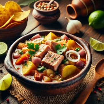 에콰도르의 엔세볼라도(Encebollado): 생선과 마니옥을 넣은 향신료 스튜