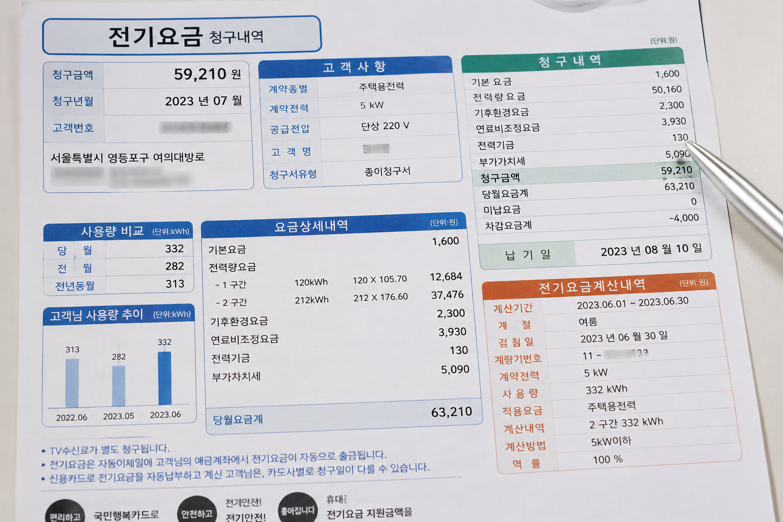 전기요금 고지서에 숨은 뜻! 사용량부터 청구금액까지 쉽게 알아보기