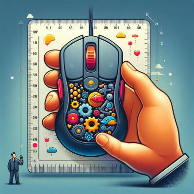 자를 들고 그리는 손 옆 마우스 클릭