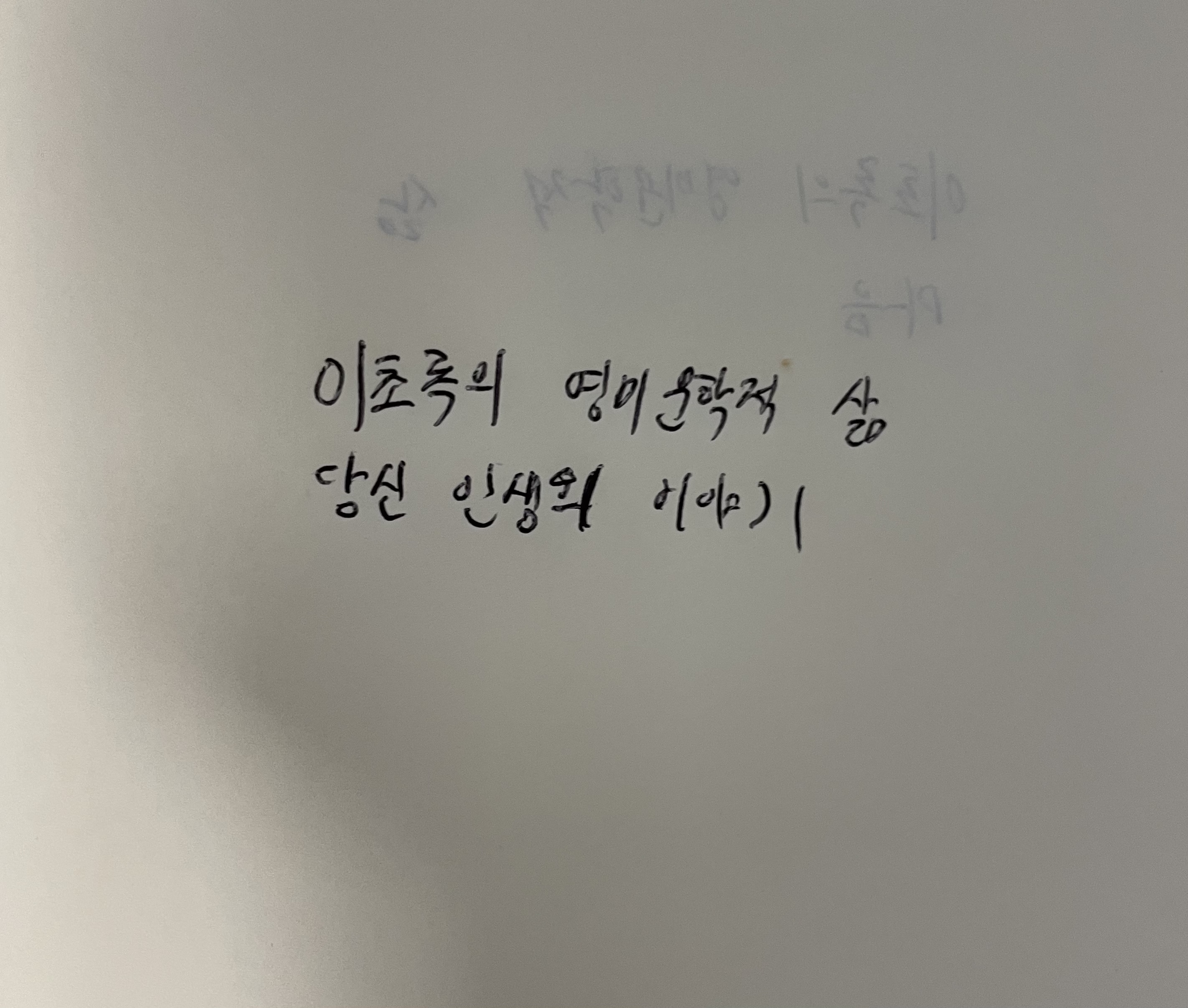 이초록의 영미문학적 삶- 당신 인생의 이야기 테드 창 손글씨