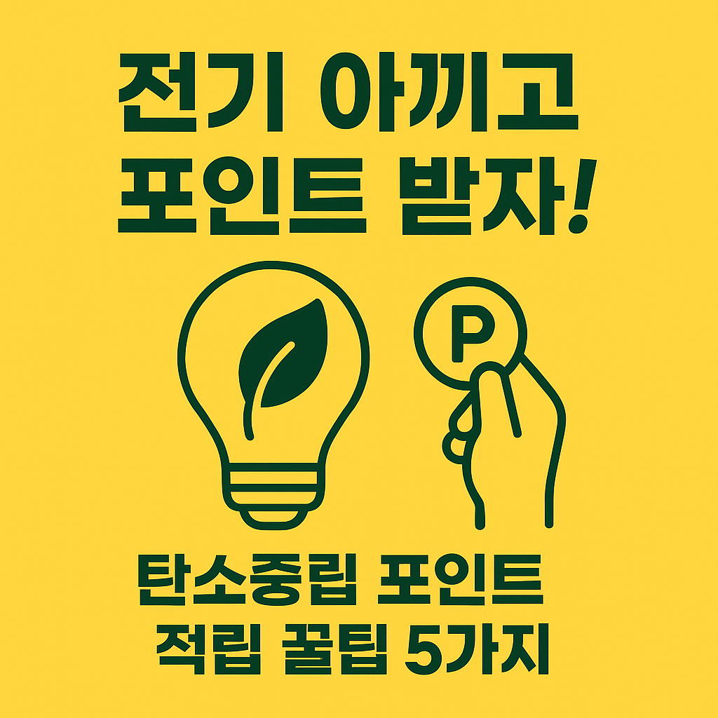전기 아끼고 포인트 받자! 탄소중립 포인트 적립 꿀팁 5가지