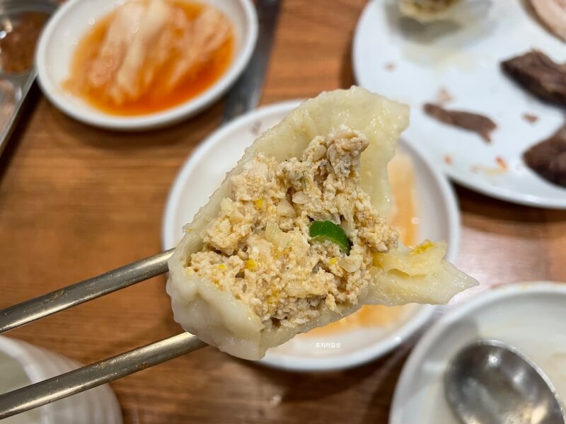 고양 스타필드 냉면 맛집 의평옥 - 평양식 손만두 속