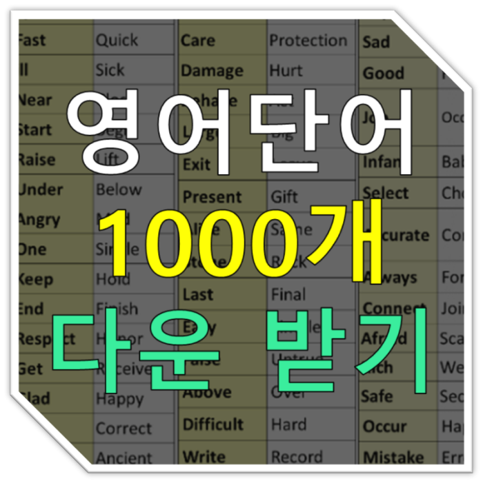 영어 단어 1000개 자료