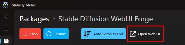 서버가 구동 중이라면 Open Web UI를 눌러 웹페이지를 다시 띄울 수 있습니다.