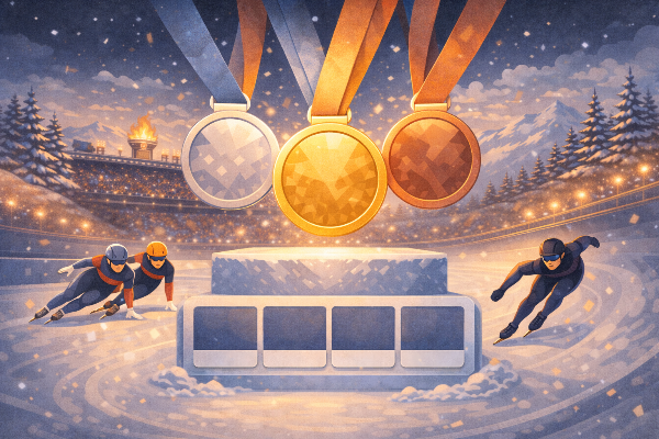 2026년 동계 올림픽 시상대 일러스트