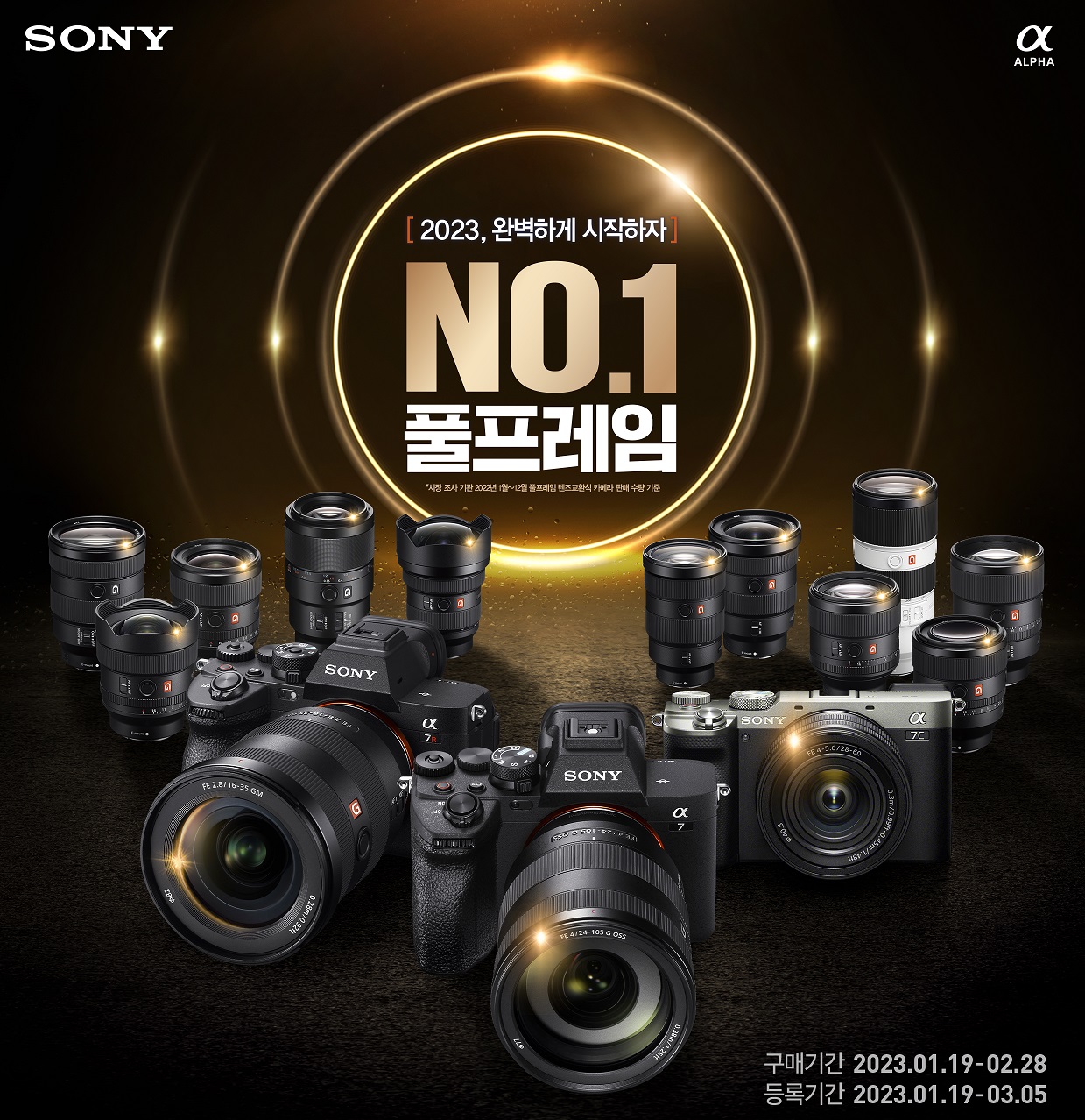소니코리아, 풀프레임 No.1 기념 알파 풀프레임 미러리스 카메라 및 렌즈 정품등록 프로모션 진행