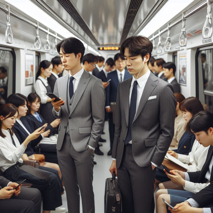 지하철을-이용중인-사람들