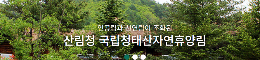 청태산 휴양림 예약하는 홈페이지